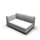 2er Sofa left hand for your 3d room design