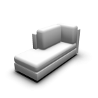 Chaise longue left-hand for your 3d room design