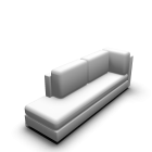 Chaise longue long version left-hand for your 3d room design