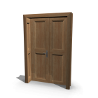 Wooden double door for your 3d room design