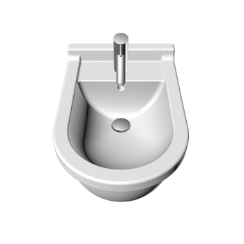 Starck 3 Bidet wall mounted with overflow, with tap platform by DURAVIT
