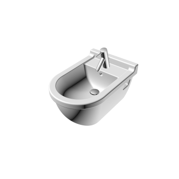Starck 3 Bidet wall mounted with overflow, with tap platform by DURAVIT