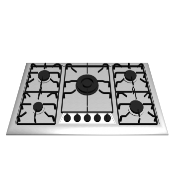 Gas cooktop with 5 burners