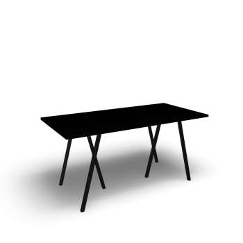 Loop Stand Tisch, 160, schwarz von HAY