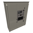 High cabinet (matt Stainless steel) for your 3d room design