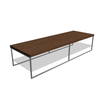 Holztisch mit Glasplatte