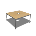 BEKANT Table top 140 x 140 + Underframe, birch veneer by IKEA
