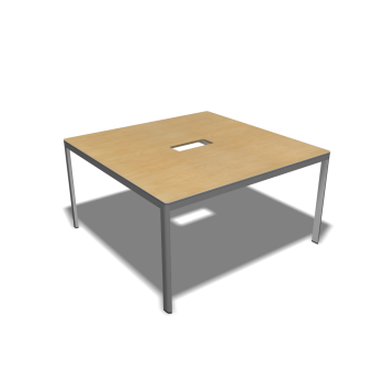 BEKANT Tischplatte 140 x 140 + Untergestell, Birkenfurnier von IKEA