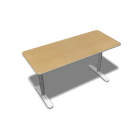 BEKANT Table top 140 x 60 + Underframe, birch veneer by IKEA