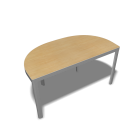 BEKANT Table top half-round 140 x 70 + Underframe, birch veneer by IKEA