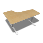 BEKANT Table top right 160 x 110 + Underframe, birch veneer by IKEA