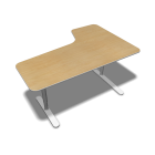 BEKANT Table top left 160 x 110 + Underframe, birch veneer by IKEA