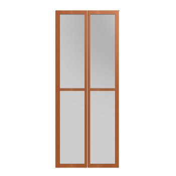 BILLY OLSBO Glass door, medium brown 2x by IKEA