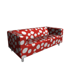 KLIPPAN 2er-Sofa, Dottevik rot für die 3D Raumplanung