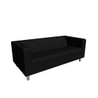 KLIPPAN 2er-Sofa, Granån schwarz für die 3D Raumplanung