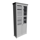 LIATORP Bookcase, white with Panel/glass door by IKEA