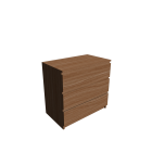 MALM 3 drawer chest, oak veneer for your 3d room design