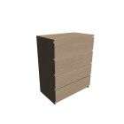 MALM 4-drawer chest, birch veneer for your 3d room design