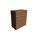 MALM 4-drawer chest, oak veneer for your 3d room design