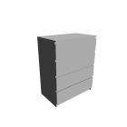 MALM Kommode mit 4 Schubladen weiß für die 3D Raumplanung