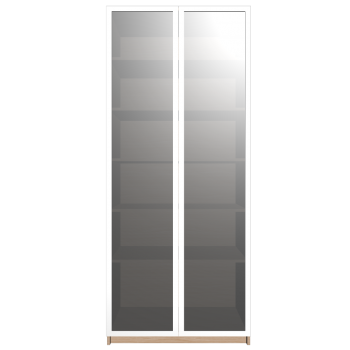 PAX Kleiderschrank mit Tür, Eichenachbildung, Drammen Glas von IKEA