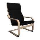 POÄNG Chair, birch veneer, Alme black for your 3d room design