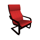 POÄNG Chair, brown, Alme medium red for your 3d room design