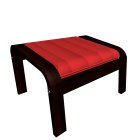 POÄNG Footstool, medium brown, Alme medium red by IKEA