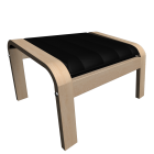 POÄNG Footstool, birch veneer, Alme black for your 3d room design