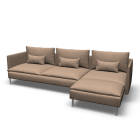 SÖDERHAMN 3er-Sofa und Récamiere für die 3D Raumplanung