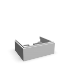 Xeno2 WTU 600x220mm/ 1 Schublade, Weiß für die 3D Raumplanung