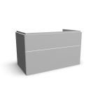 Xeno2 WTU 900x530mm/ 2 Schubladen, Weiß für die 3D Raumplanung