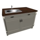 Kitchen island with sink for your 3d room design