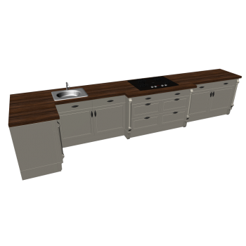 Kitchenette with sink and cooktop