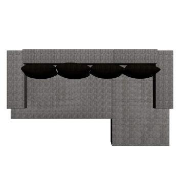 L-Form Couch mit Strukturstoffbezug