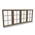 Quad window with glazing bar for your 3d room design