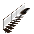 Stairs left handrail for your 3d room design