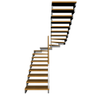 Treppe zweiläufig und halbgewendelt für die 3D Raumplanung