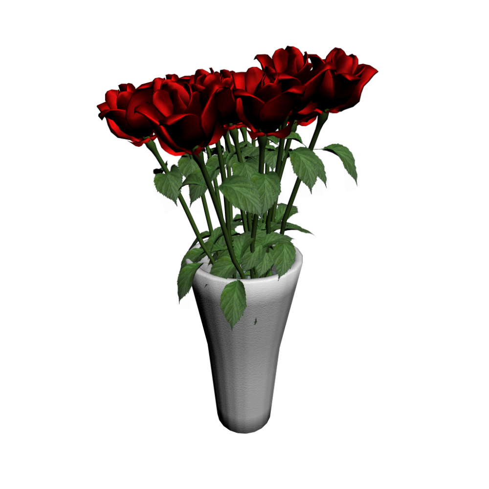 Vase with roses Design and Decorate Your Room in 3D