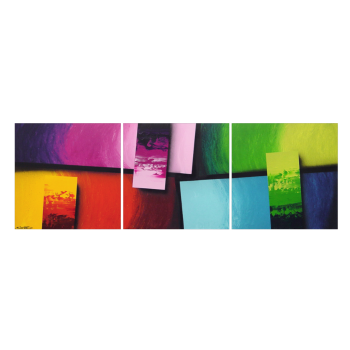 Squaring of Colors 210 x 70 cm Leinwandbild von WandbilderXXL