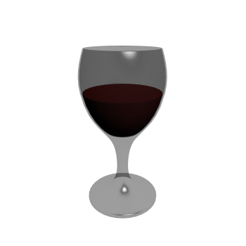 Wine glass with red wine