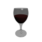 Wine glass with red wine