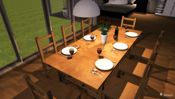 Tisch und Stühle im 3D Wohnungsplaner
