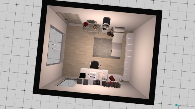 Raumgestaltung Arbeitszimmer im Schlafzimmer in der Kategorie Arbeitszimmer