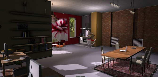 Raumgestaltung Galerie & Büroloft in der Kategorie Arbeitszimmer