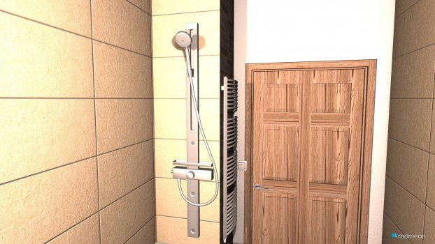 Raumgestaltung Badezimmer sand und grau in der Kategorie Badezimmer