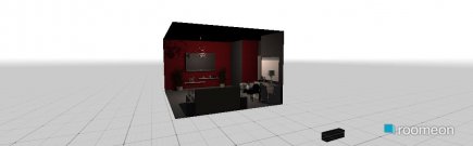 Raumgestaltung black white red bedroom in der Kategorie Schlafzimmer
