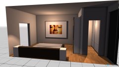 Raumgestaltung Mario V02-Schlafzimmer Bett gross,Schrank klein mit Mauern,Bad,Réduit in der Kategorie Schlafzimmer