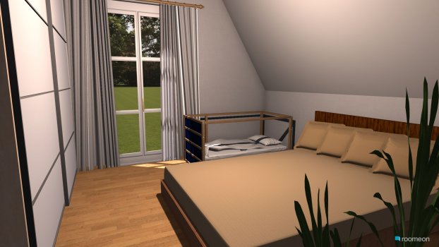 Raumgestaltung Schlafzimmer mit Kinderbett in der Kategorie Schlafzimmer