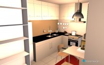 Raumgestaltung Living Room and Kitchen with 2 cabinet in der Kategorie Wohnzimmer